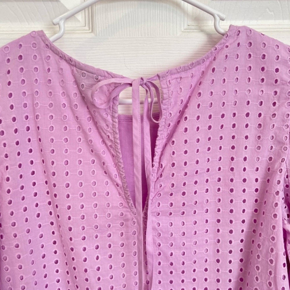 a new day Lilac Eyelet Puff Sleeve Blouse - Picture 6 of 9